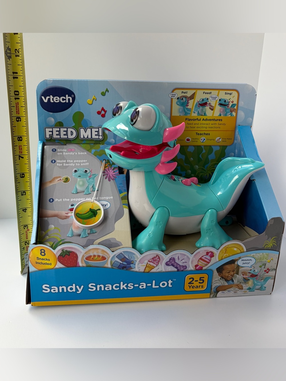 VTech Sandy Snacks-a-Lot Axolotl Interactive Feeding Learning Toy - Picture 7 of 9